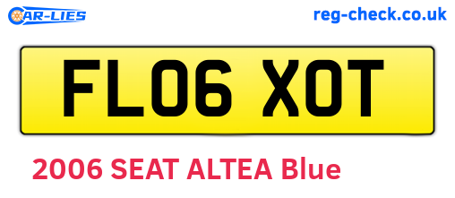 FL06XOT are the vehicle registration plates.