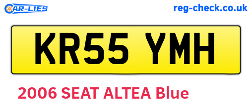 KR55YMH are the vehicle registration plates.