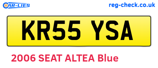 KR55YSA are the vehicle registration plates.
