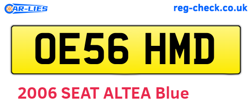 OE56HMD are the vehicle registration plates.