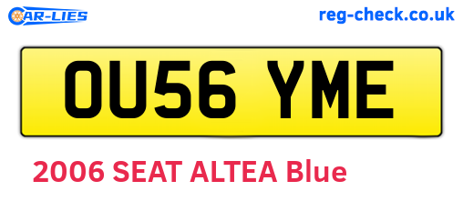 OU56YME are the vehicle registration plates.