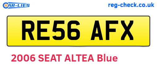 RE56AFX are the vehicle registration plates.