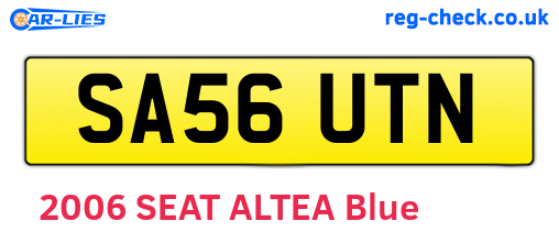 SA56UTN are the vehicle registration plates.