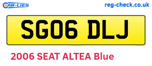 SG06DLJ are the vehicle registration plates.