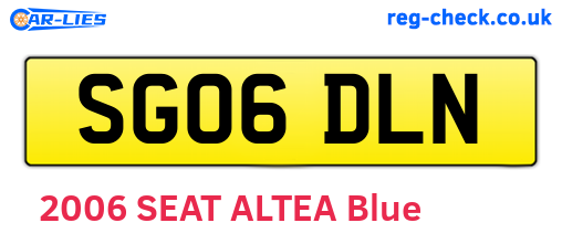 SG06DLN are the vehicle registration plates.