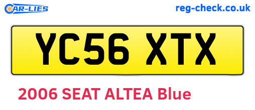 YC56XTX are the vehicle registration plates.