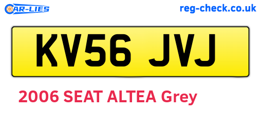 KV56JVJ are the vehicle registration plates.