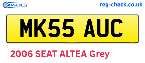 MK55AUC are the vehicle registration plates.