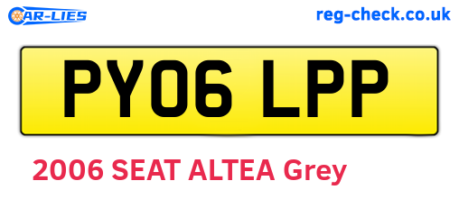 PY06LPP are the vehicle registration plates.