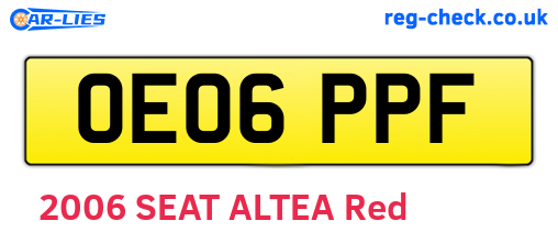 OE06PPF are the vehicle registration plates.