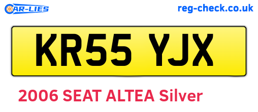 KR55YJX are the vehicle registration plates.