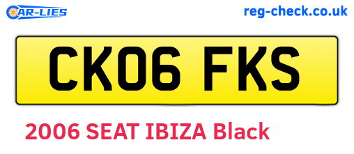 CK06FKS are the vehicle registration plates.