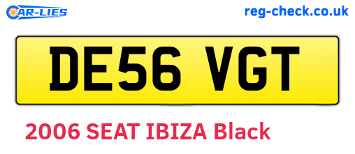 DE56VGT are the vehicle registration plates.