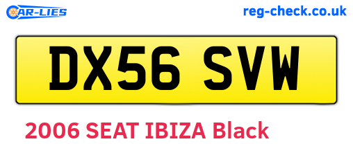 DX56SVW are the vehicle registration plates.