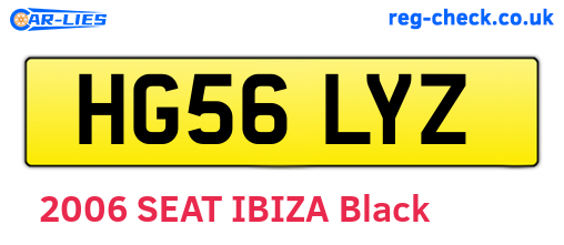 HG56LYZ are the vehicle registration plates.