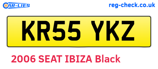 KR55YKZ are the vehicle registration plates.