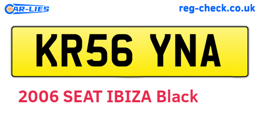 KR56YNA are the vehicle registration plates.
