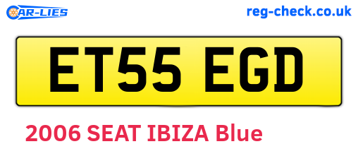 ET55EGD are the vehicle registration plates.