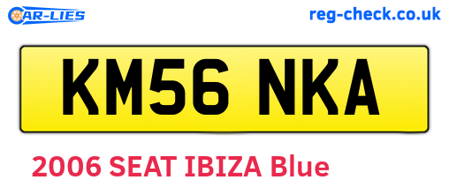 KM56NKA are the vehicle registration plates.