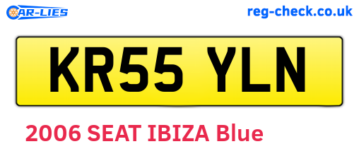 KR55YLN are the vehicle registration plates.