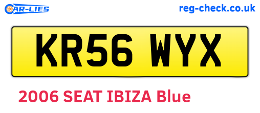 KR56WYX are the vehicle registration plates.