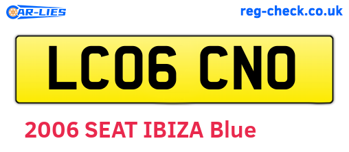 LC06CNO are the vehicle registration plates.
