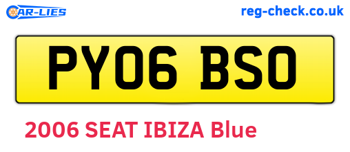 PY06BSO are the vehicle registration plates.
