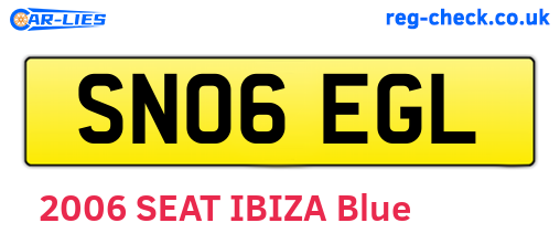 SN06EGL are the vehicle registration plates.