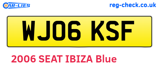 WJ06KSF are the vehicle registration plates.