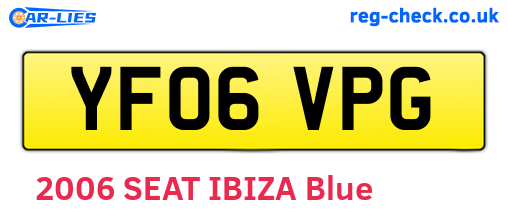 YF06VPG are the vehicle registration plates.