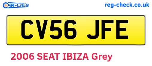 CV56JFE are the vehicle registration plates.