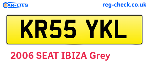 KR55YKL are the vehicle registration plates.