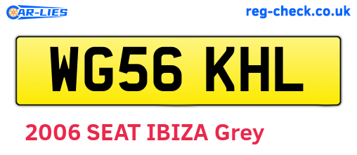 WG56KHL are the vehicle registration plates.