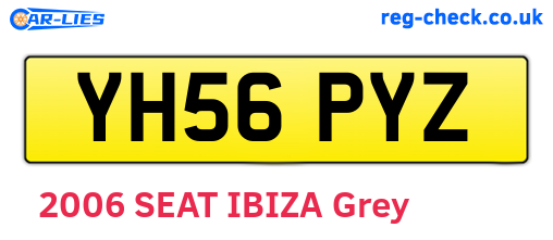 YH56PYZ are the vehicle registration plates.
