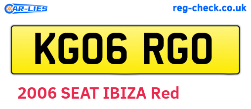 KG06RGO are the vehicle registration plates.