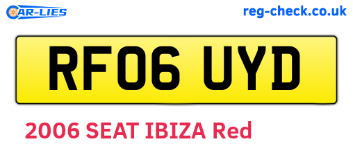 RF06UYD are the vehicle registration plates.