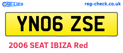 YN06ZSE are the vehicle registration plates.