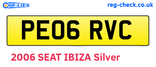 PE06RVC are the vehicle registration plates.