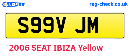 S99VJM are the vehicle registration plates.