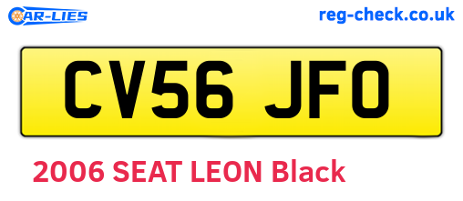 CV56JFO are the vehicle registration plates.