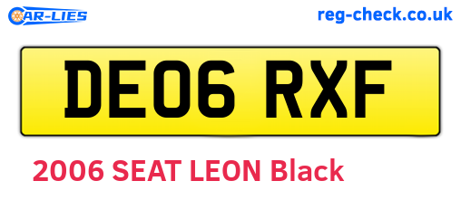 DE06RXF are the vehicle registration plates.