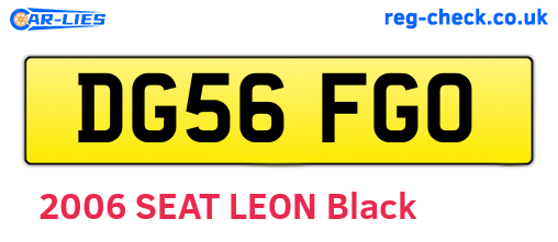 DG56FGO are the vehicle registration plates.
