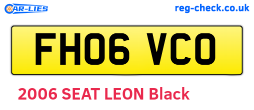 FH06VCO are the vehicle registration plates.