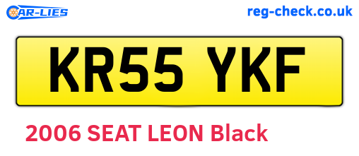 KR55YKF are the vehicle registration plates.