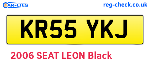 KR55YKJ are the vehicle registration plates.