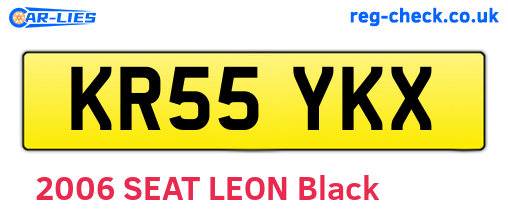 KR55YKX are the vehicle registration plates.