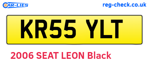 KR55YLT are the vehicle registration plates.