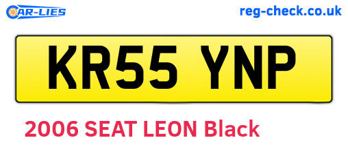 KR55YNP are the vehicle registration plates.