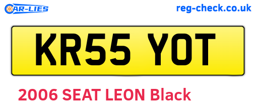 KR55YOT are the vehicle registration plates.