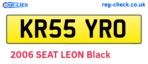 KR55YRO are the vehicle registration plates.